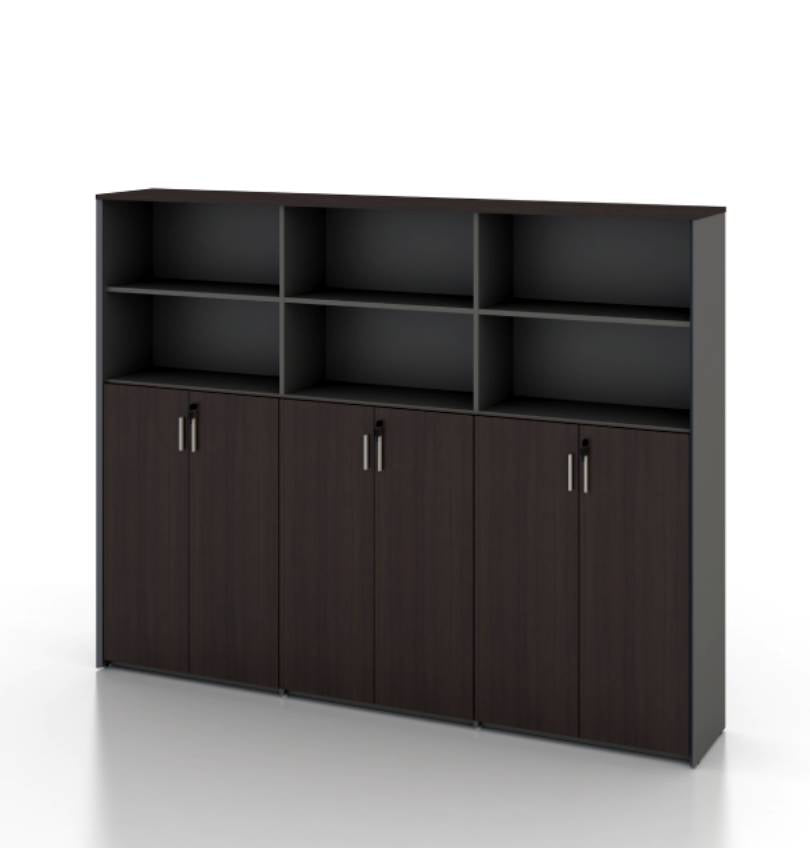 Universal 5-Level Triple Cabinet in Veneer Consumer KANO CY07 American Walnut Upper Shelves are Open 8-10 Weeks