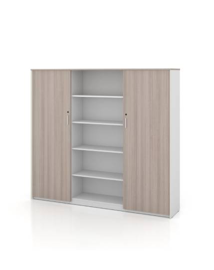 Universal 5-Level Wall Unit Cabinet (White Body) Consumer KANO CF09 Log Walnut W2000 x D400 x H1800mm 8-10 Weeks