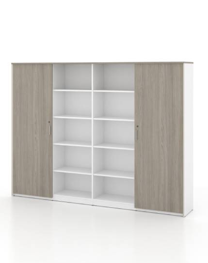 Universal 5-Level Wall Unit Cabinet (White Body) Consumer KANO CF41 Nash Oak W2400 x D400 x H1800mm 8-10 Weeks