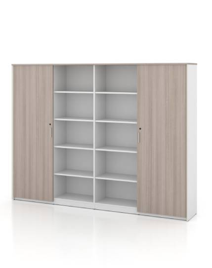 Universal 5-Level Wall Unit Cabinet (White Body) Consumer KANO CF09 Log Walnut W2400 x D400 x H1800mm 8-10 Weeks