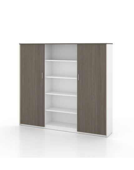 Universal 5-Level Wall Unit Cabinet (White Body) Consumer KANO CF42 Mocha Oak W2000 x D400 x H1800mm 8-10 Weeks