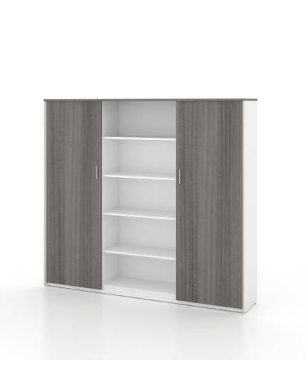 Universal 5-Level Wall Unit Cabinet (White Body) Consumer KANO CF12 Coffee Walnut W2000 x D400 x H1800mm 8-10 Weeks