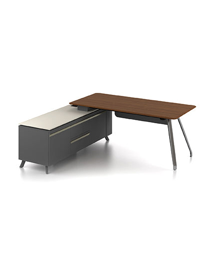 Gaddi Executive Desk Consumer KANO W2000 x D1770 x H750mm CY07 American Walnut 2-5 Working Days