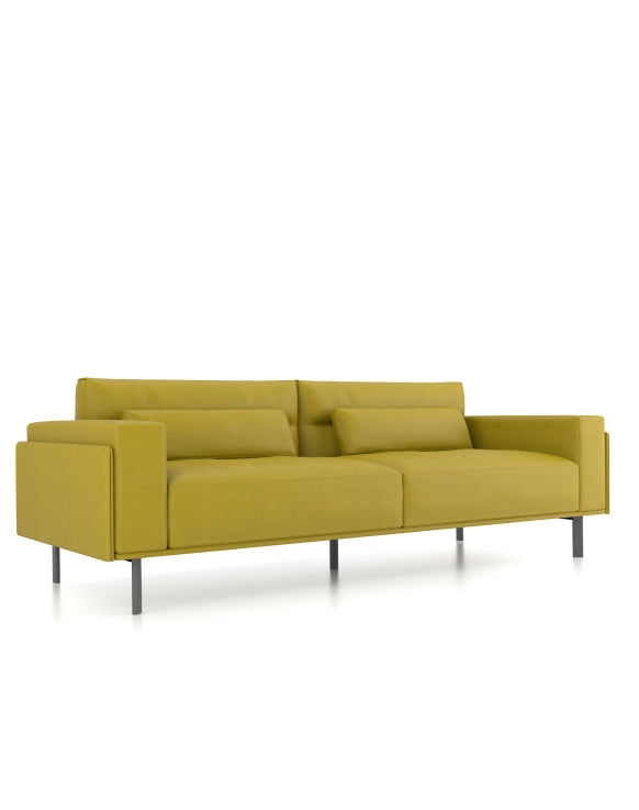 Deyoo 3-Seater Sofa Consumer BAFCO Vegan Leather Yellow 8-10 Weeks